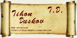 Tihon Duškov vizit kartica